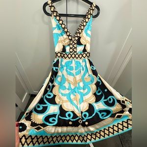 Eci New York satin scarf inspired dress. Size 12